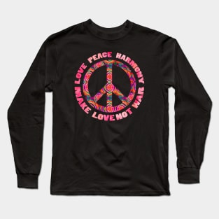 Peace hippie text Long Sleeve T-Shirt